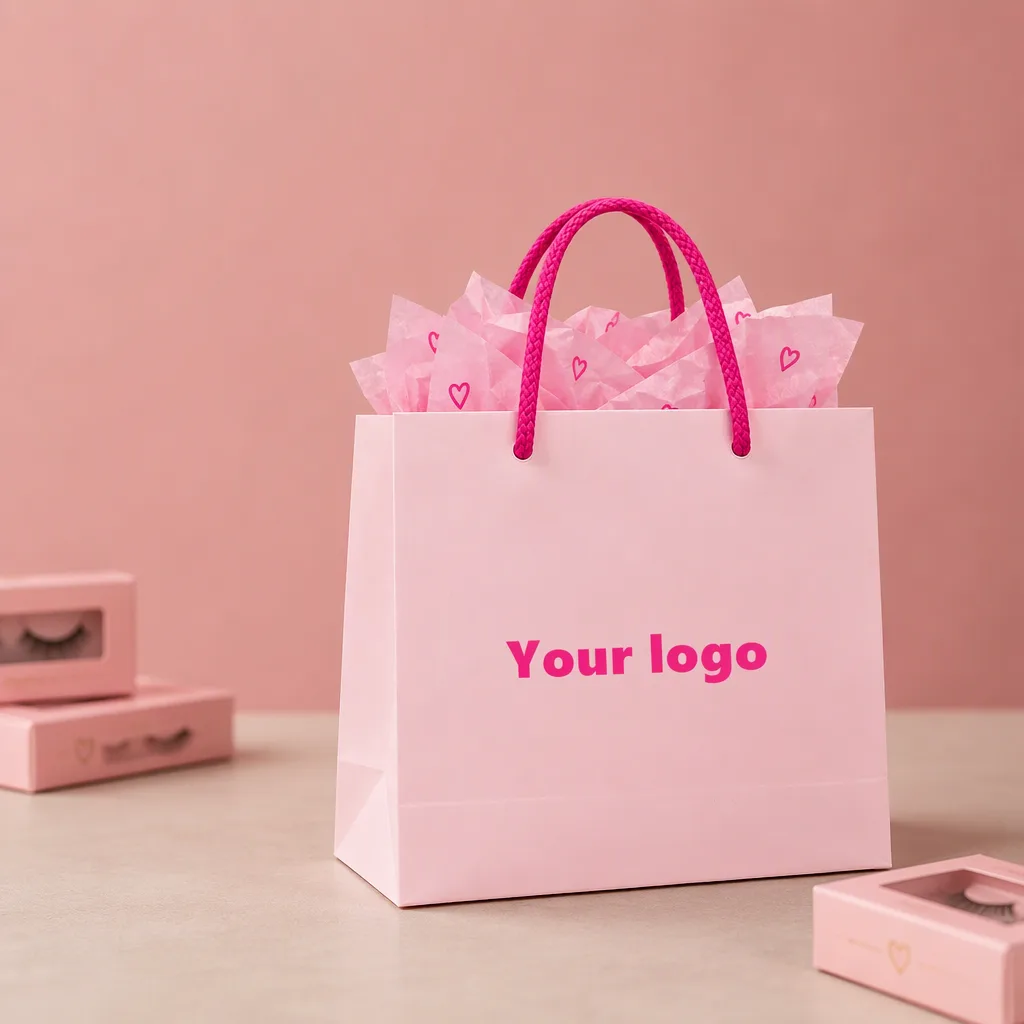 Sachet cadeau personnalisé avec votre logo — packaging pour cils en marque privée
